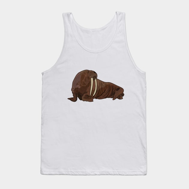 Walrus cartoon illustration Tank Top by Miss Cartoon